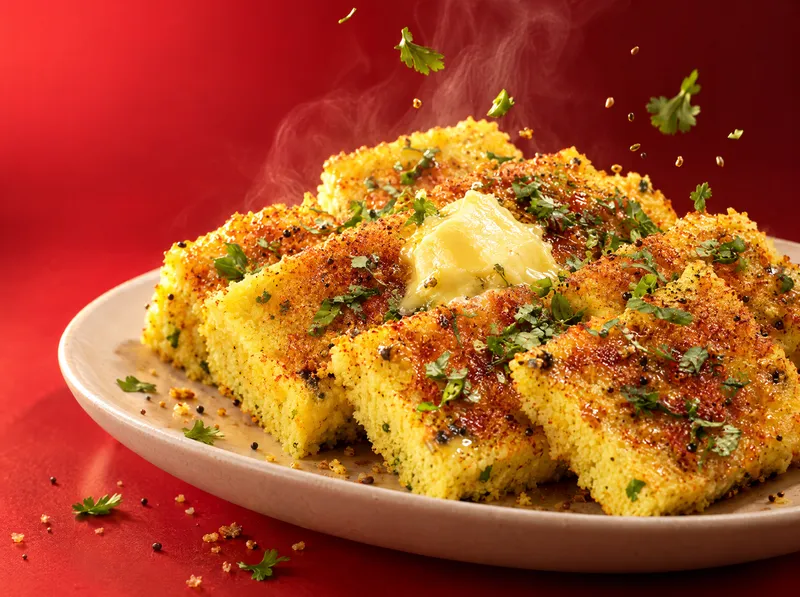 Butter corn dhokla